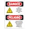 Signmission Safety Sign, OSHA Danger, 5" Height, Not A Pedestrian Walkway Bilingual Spanish OS-DS-D-35-VS-1504 - alternate 1